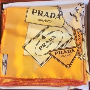 Prada Vibrant Yellow Silk Scarf